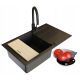 Pyramis Sparta Plus Lux single-bowl sink, black granite