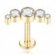  EARRING LABRET HELIX ZIRCONS OPAL GOLD TITANIUM 1.2/6