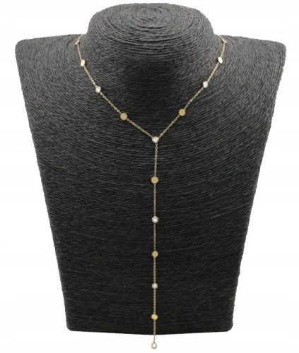  GOLD NECKLACE TIES PLATES SURGICAL STEEL MOONRIVER