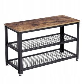    Songmics bench without storage space 73 x 45 x 30 cm in brown tones