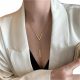  Pendant necklace letter V chain gift stainless steel gold plated 79
