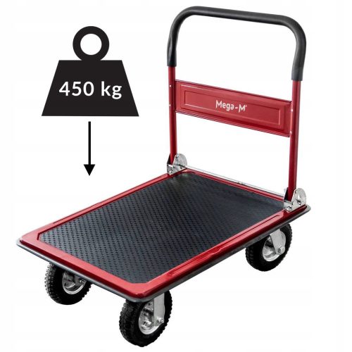 Storage Platform Transport Trolley 450 KG PNEUMATIC WHEELS Mega-M
