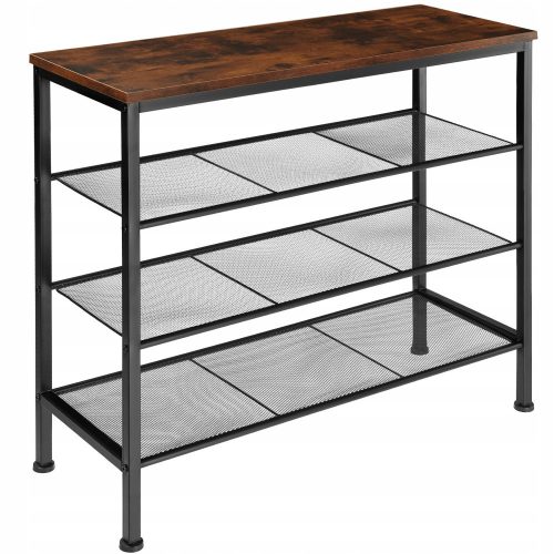 TecTake meuble à chaussures 80,5 x 72,5 x 30,5 cm noir, nuances de marron