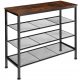TecTake meuble à chaussures 80,5 x 72,5 x 30,5 cm noir, nuances de marron