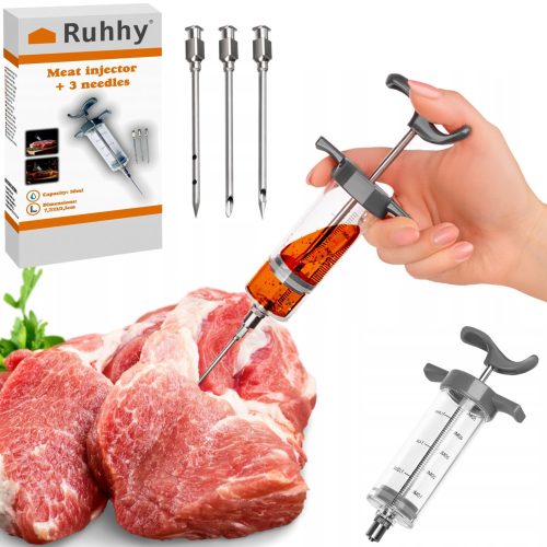 Meat Injector/Syringe Ruhhy Smokehouse, Meat Syringe for the Kitchen