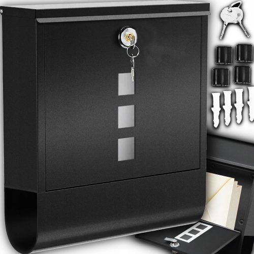 Logit mailbox with newspaper, black