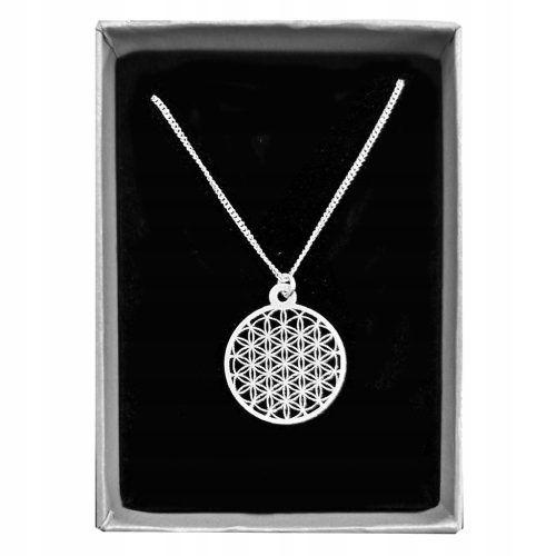  SILVER NECKLACE FLOWER OF LIFE SYMBOL SACRED GEOMETRY