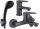 Wall-mounted single-lever bathtub faucet Kuchinox PANA black + Kuchinox washbasin faucet Pana black PANA