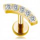  EARRING LABRET GOLD EAR HELIX ZIRCONIES TITANIUM 1.2/8