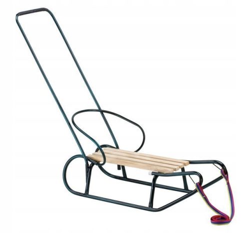  Metal sled for children with backrest and pusher SOLID