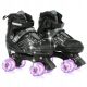  Patins à roulettes pour enfants avec roues lumineuses, réglables taille 32-37 noir