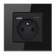 Prise murale USB BarON noir