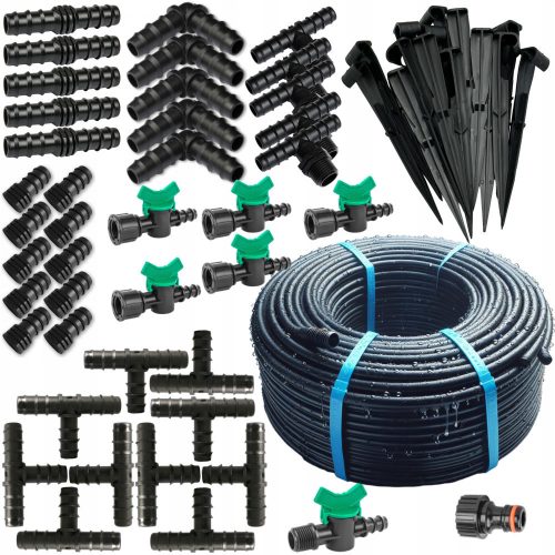  SET with 48 ELEMENTS drip line garden hose IRRIGATION 100M SET1 + 20