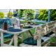 A set of garden and patio furniture Miedziński garden furniture set, wooden, gray garden furniture, 3 pieces.