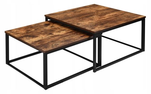  LoftInspired Velen square coffee table 75 x 75 x 42 cm aged oak