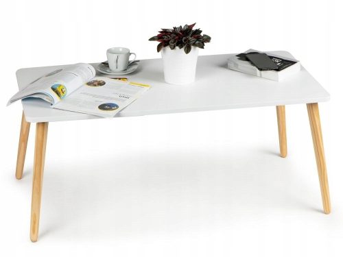  ModernHome Coffee Table Rectangular Living Room Tables 103 x 53 x 42 cm white