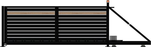 Doors and Gates Sliding Gate 400x150cm BOARD100 RAL9005+ZD