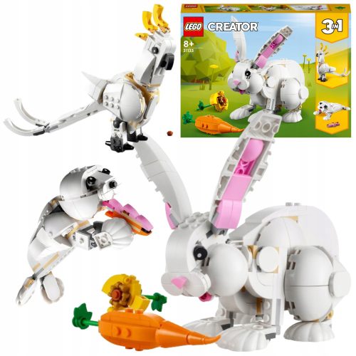  LEGO Creator 399331 Lego Construction Bricks 3-in-1 Bird Rabbit Hare Seal Bunny Toy, White