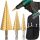 Step drill, 3 pieces, steel, set, conical, 4-32 mm, for wood, sheet metal