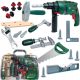  TOOL SET IN CASE SOUND EFFECTS LIGHT STRIKE DRILL SCREWDRIVER SAW + Children's Drill Klein 8413