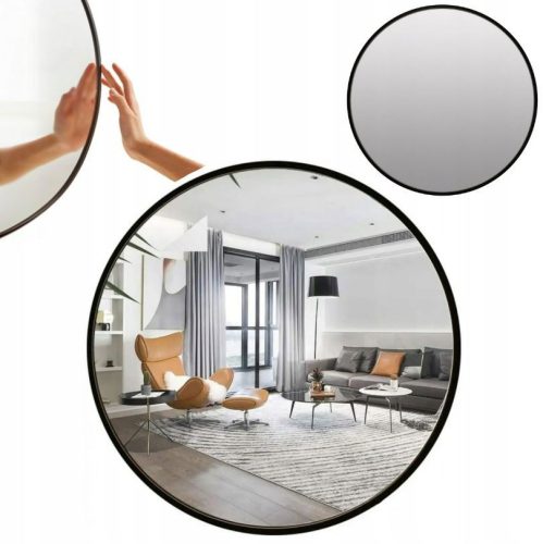  Gold and chrome wall mirror, metal frame, 600 x 600 mm