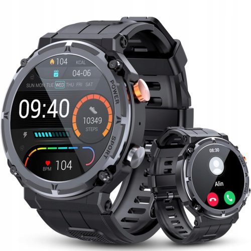  SMART BLUETOOTH WATCH, WATERPROOF SPORT HEART RATE MONITOR