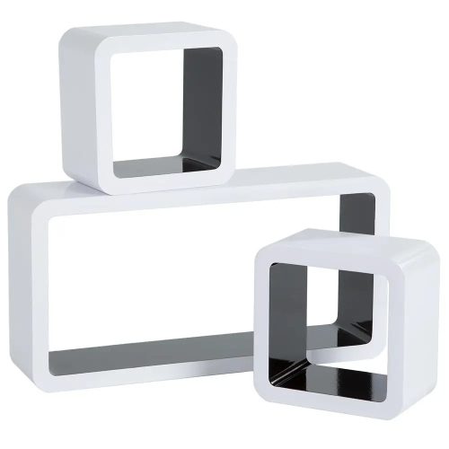  TecTake MDF shelf 42 x 10 cm white, black