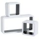  TecTake MDF shelf 42 x 10 cm white, black