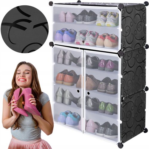  Armoire à chaussures Gockowiak 64,5 x 95 x 32 cm noir