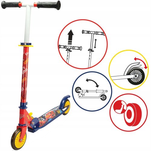  TWO-WHEEL SCOOTER AUTA CARS, FOLDABLE, ADJUSTABLE STEERING WHEEL FOOTBRAKE