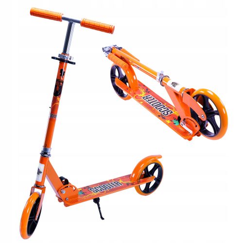  Orange large foldable scooter with brake SUNLIGHT NEON up to 100 kg