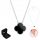  SILVER Women's Necklace Chain SILVER 925 Clover ONYX + FREE