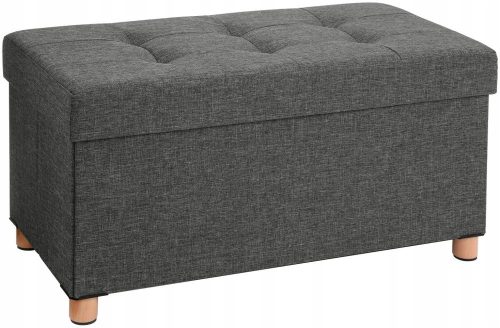  Songmics Bench with Storage Space 76 x 40 x 38 cm Silver