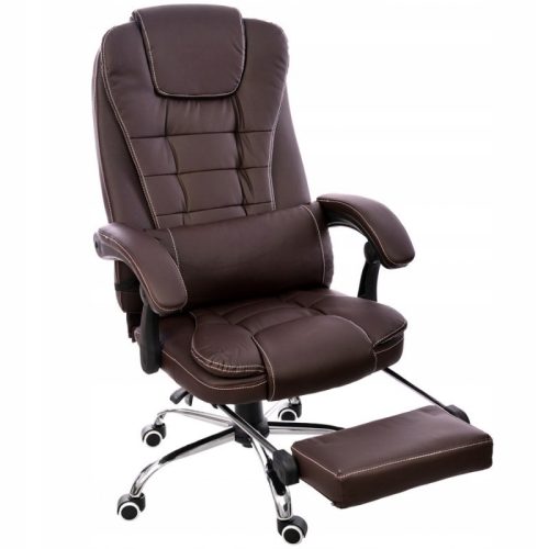  FBK003 Fauteuil de bureau avec repose-pieds, marron