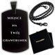  SET Black dog tag with ENGRAVING + black chain 55cm