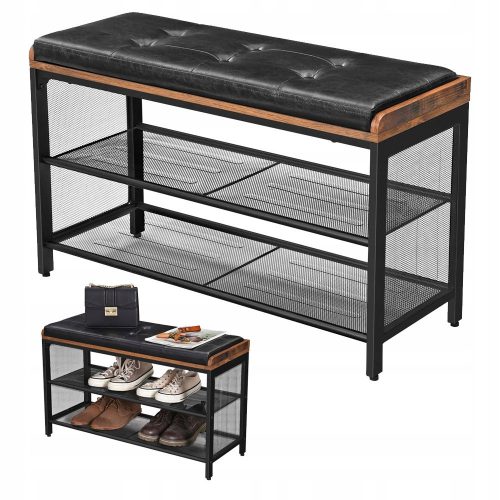 Songmics armoire à chaussures avec siège 80 x 48 x 30 cm noir
