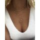  GOLD necklace 3in1 CHAIN pendant steel celebrity
