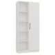  80 CM OFFICE BOOKSHELF WITH 10 SHELVES DOOR RD-80 WHITE WHITE