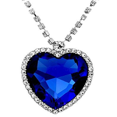 HEART OF THE OCEAN NECKLACE - TITANIC SWAROVSKI SILVER