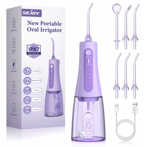  CORDLESS DENTAL IRRIGATION 5 MODES/6 NOZZLES, 350ML