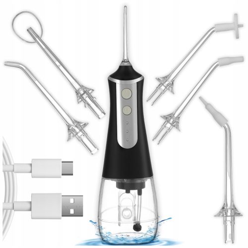  DENTAL IRRIGATION WIRELESS DENTAL POWERFUL 5 NOZZLES 3 MODES BLACK