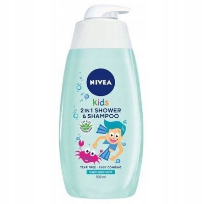  Nivea Kids 2in1 500ml Body Wash and Shampoo
