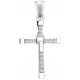  Silver Cross Pendant Large Foldable Vin Diesel with Cubic Zirconia 925