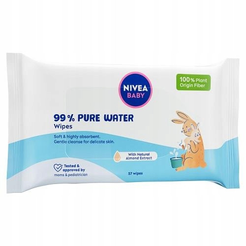  Nivea Baby 99% Pure Water Wet Wipes Biodegradable 57 Pieces