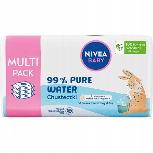 NIVEA Baby Biodegradable Wipes 99% Pure Water 3x57 pcs