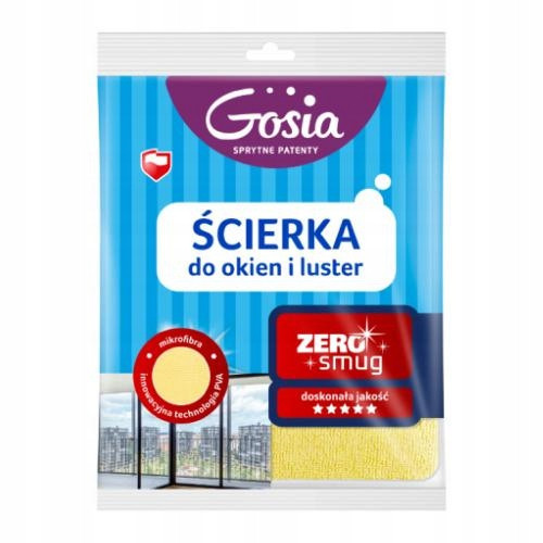  Gosia Microfiber cloth for windows without streaks, yellow for water