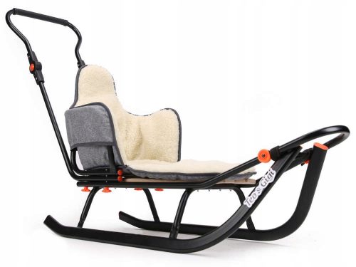  Comfortable children's SLED with backrest and pusher. Warm mattress WOOL 401