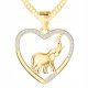  Gold Necklace with Elephant GOLD PLATED 585 Heart Zircons Elephant SILVER 925