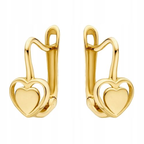  GOLD EARRINGS English pr. 585 HEARTS Hearts