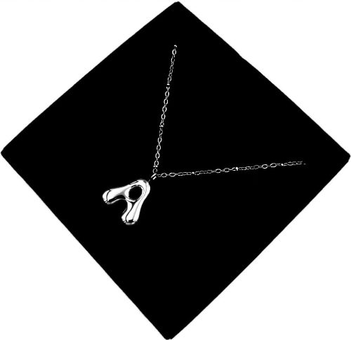  Silver necklace letter A blown surgical steel